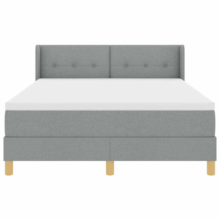 Box spring seng med madras Lysegrå 190 x 140 cm Stof