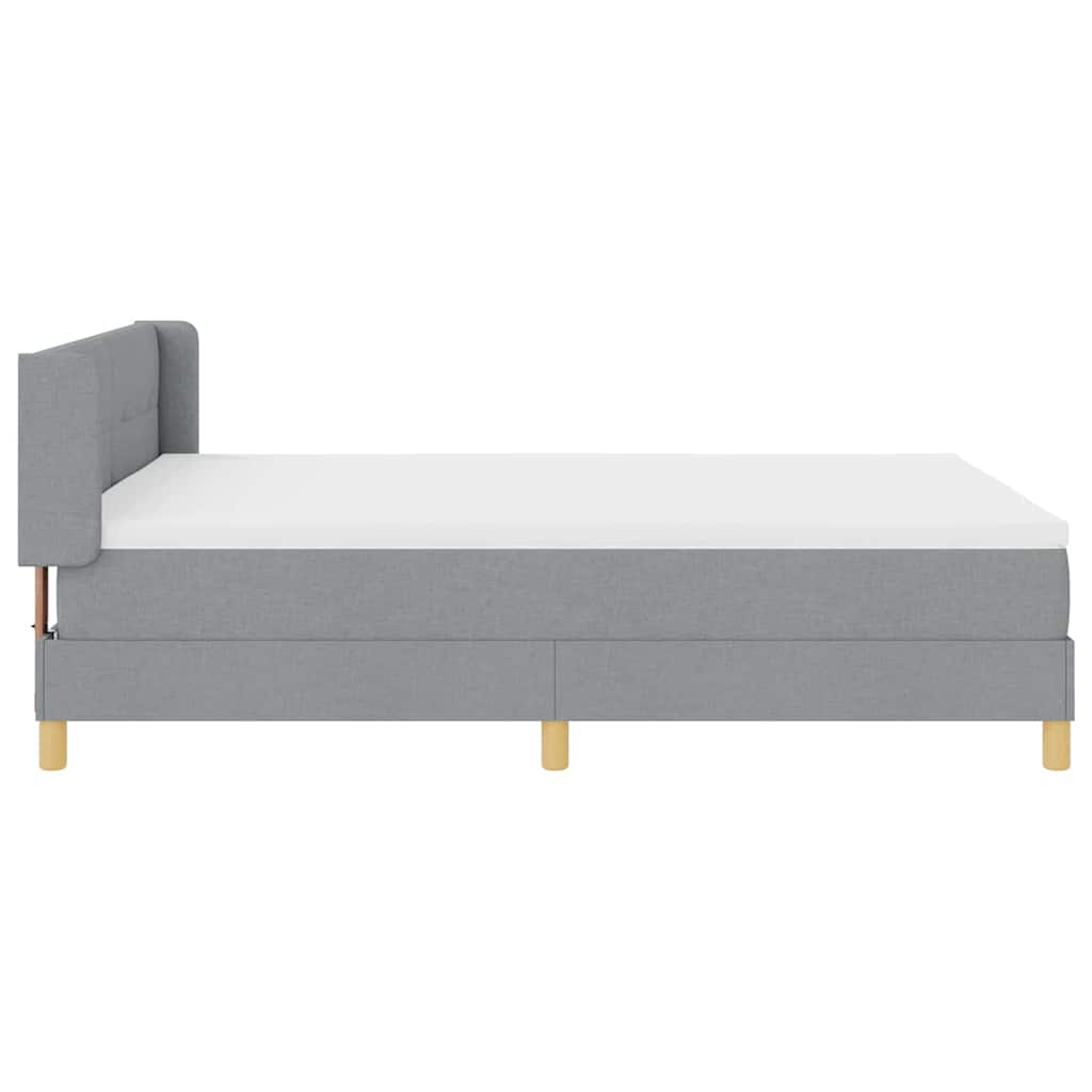 Box spring seng med madras Lysegrå 190 x 140 cm Stof