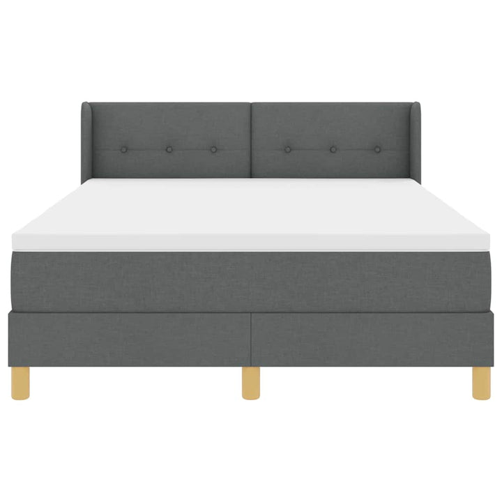 Box spring seng med madras Mørkegrå 190 x 140 cm Stof