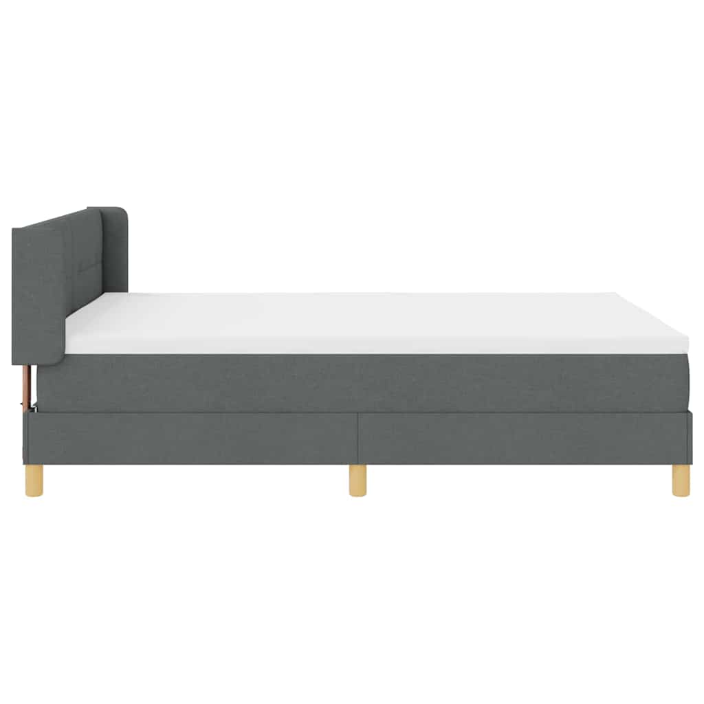 Box spring seng med madras Mørkegrå 190 x 140 cm Stof