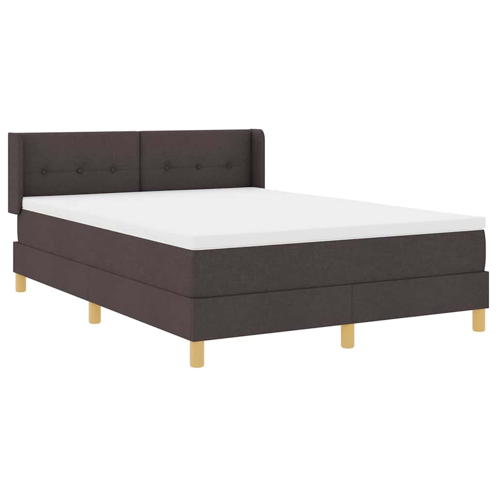 Box spring seng med madras Mørk Brun 190 x 140 cm Stof