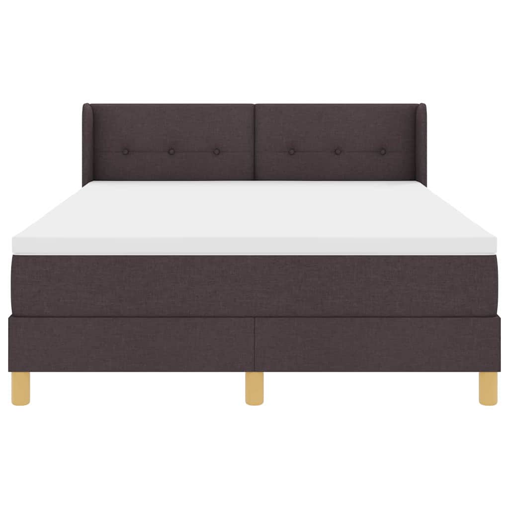 Box spring seng med madras Mørk Brun 190 x 140 cm Stof