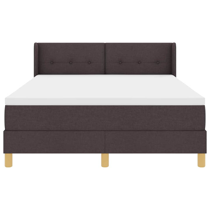 Box spring seng med madras Mørk Brun 190 x 140 cm Stof