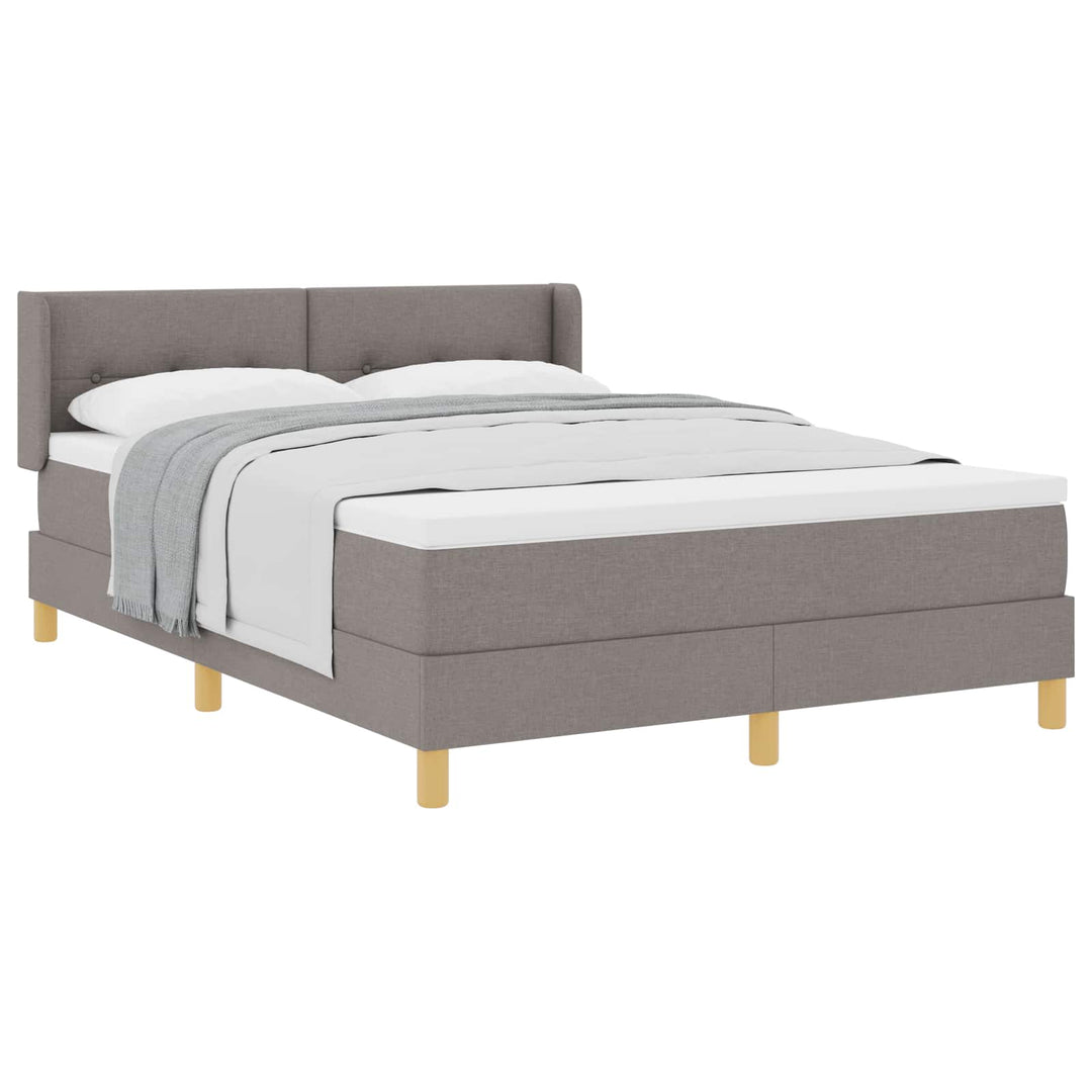 Box spring seng med madras Gråbrun 190 x 140 cm Stof