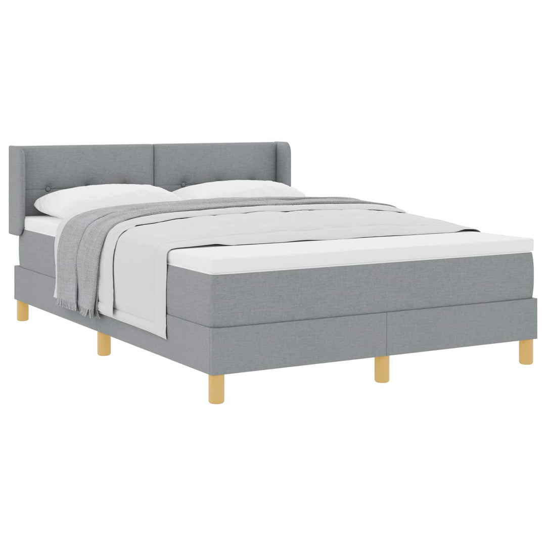 Box spring seng med madras Lysegrå 200 x 140 cm Stof