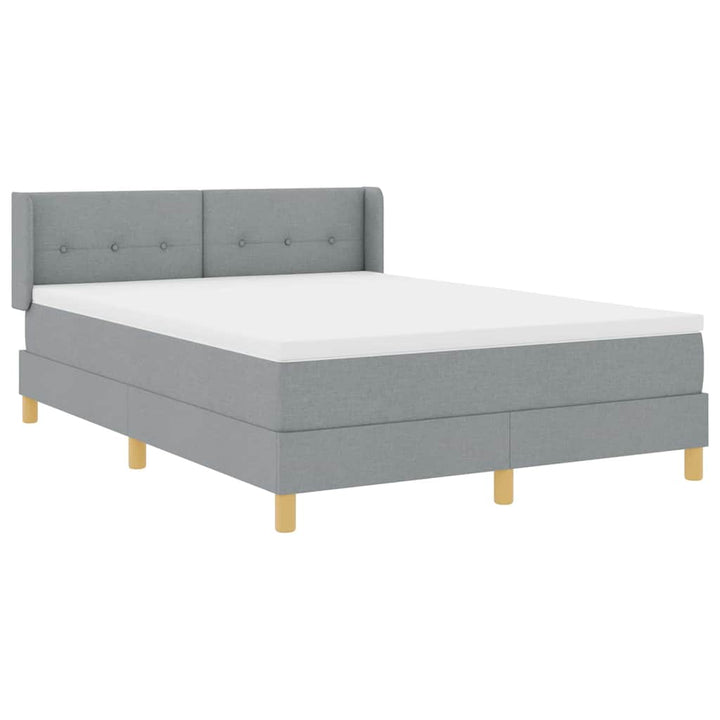 Box spring seng med madras Lysegrå 200 x 140 cm Stof