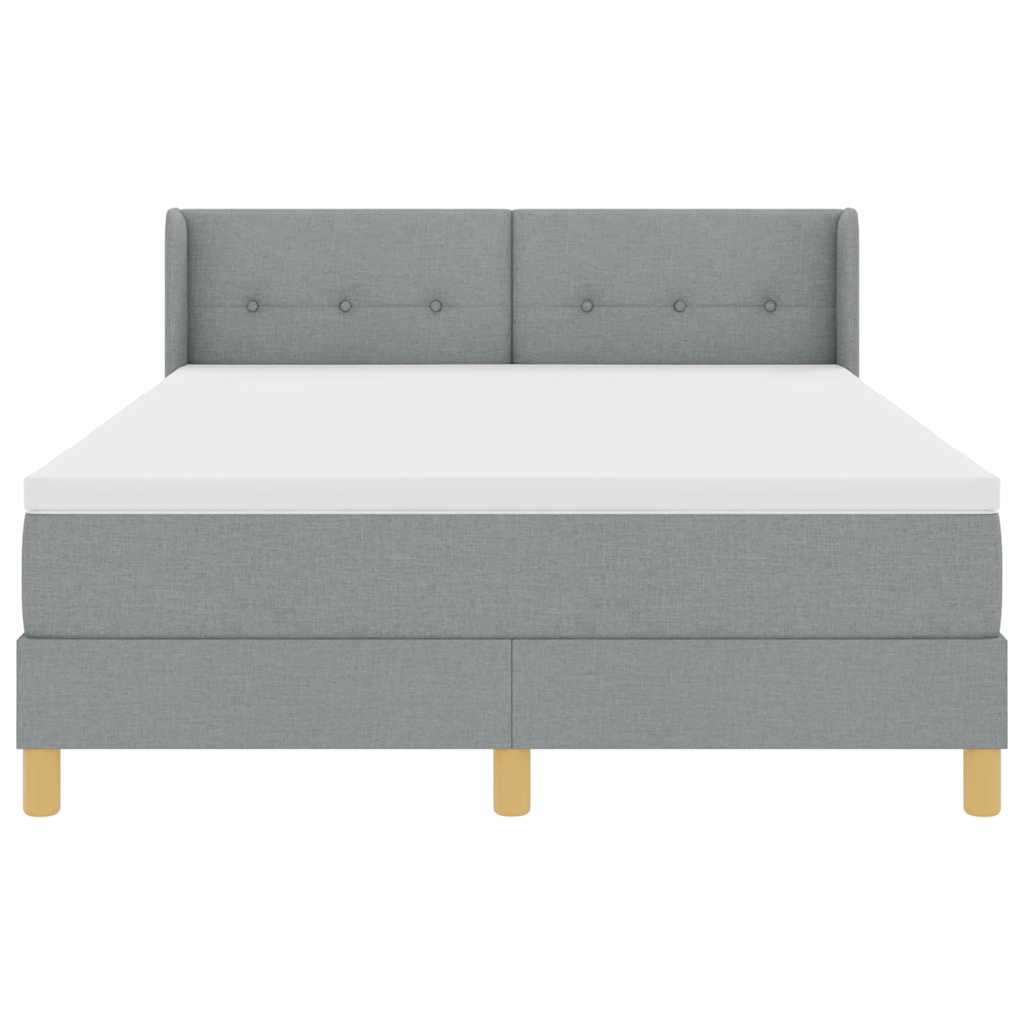 Box spring seng med madras Lysegrå 200 x 140 cm Stof