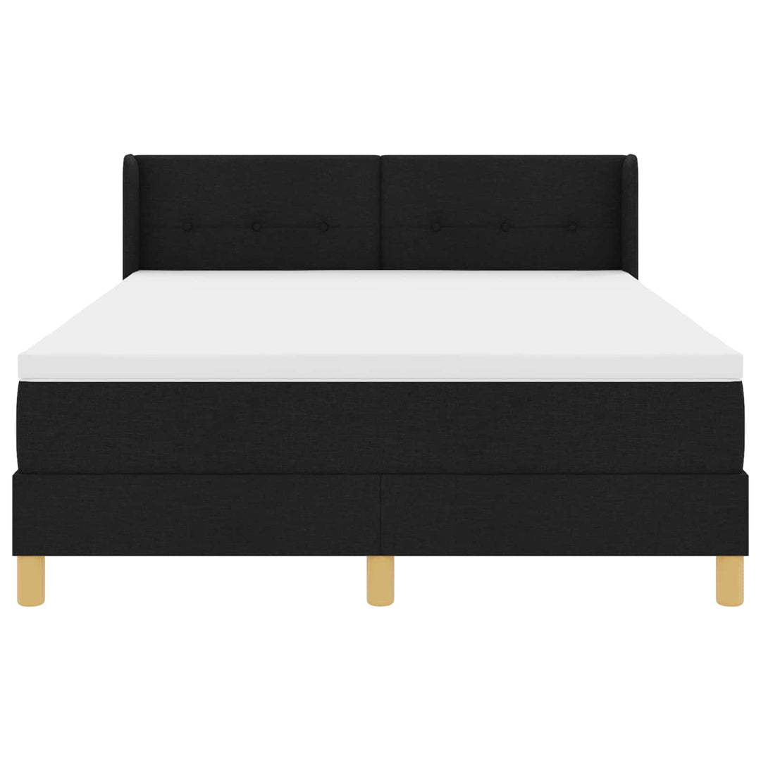 Box spring seng med madras Sort 200 x 140 cm Stof