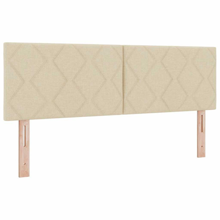 Box spring seng med pude med hovedgærde Creme 200 x 140 cm Stof