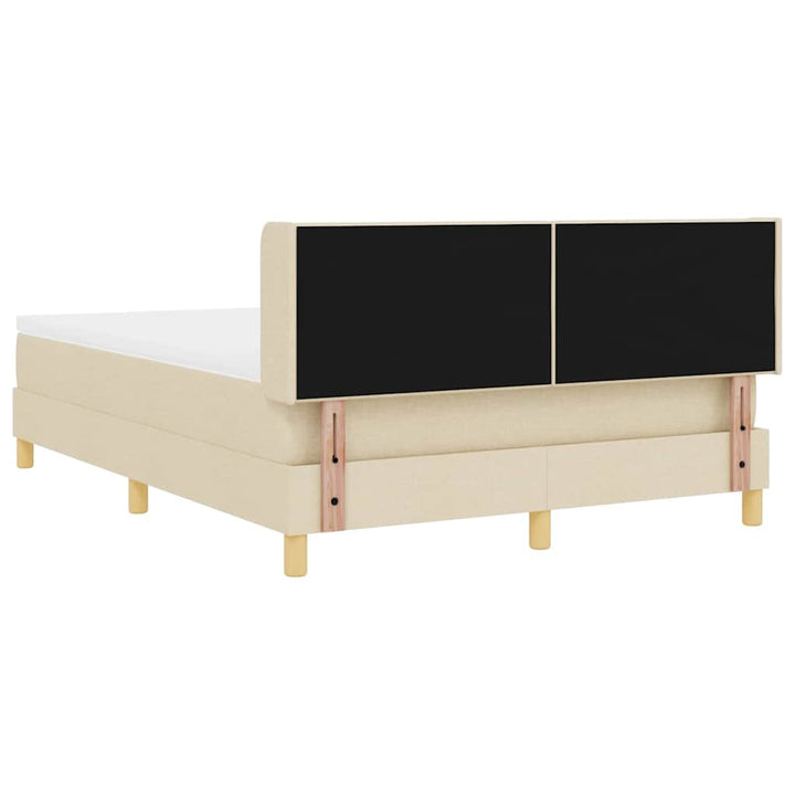 Box spring seng med pude med hovedgærde Creme 200 x 140 cm Stof