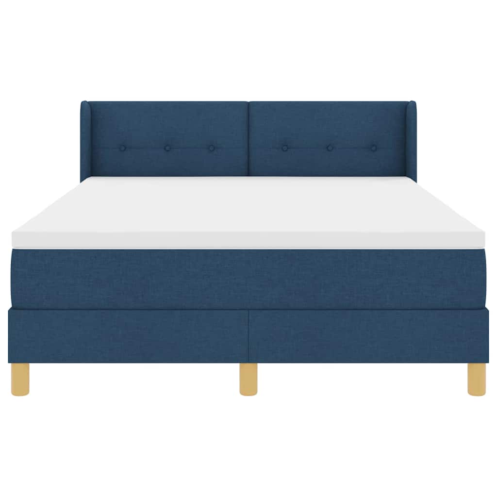 Box spring seng med madras med hovedgærde Blå 200 x 140 cm Stof