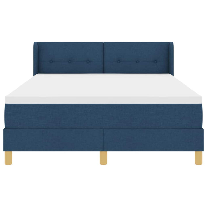 Box spring seng med madras med hovedgærde Blå 200 x 140 cm Stof