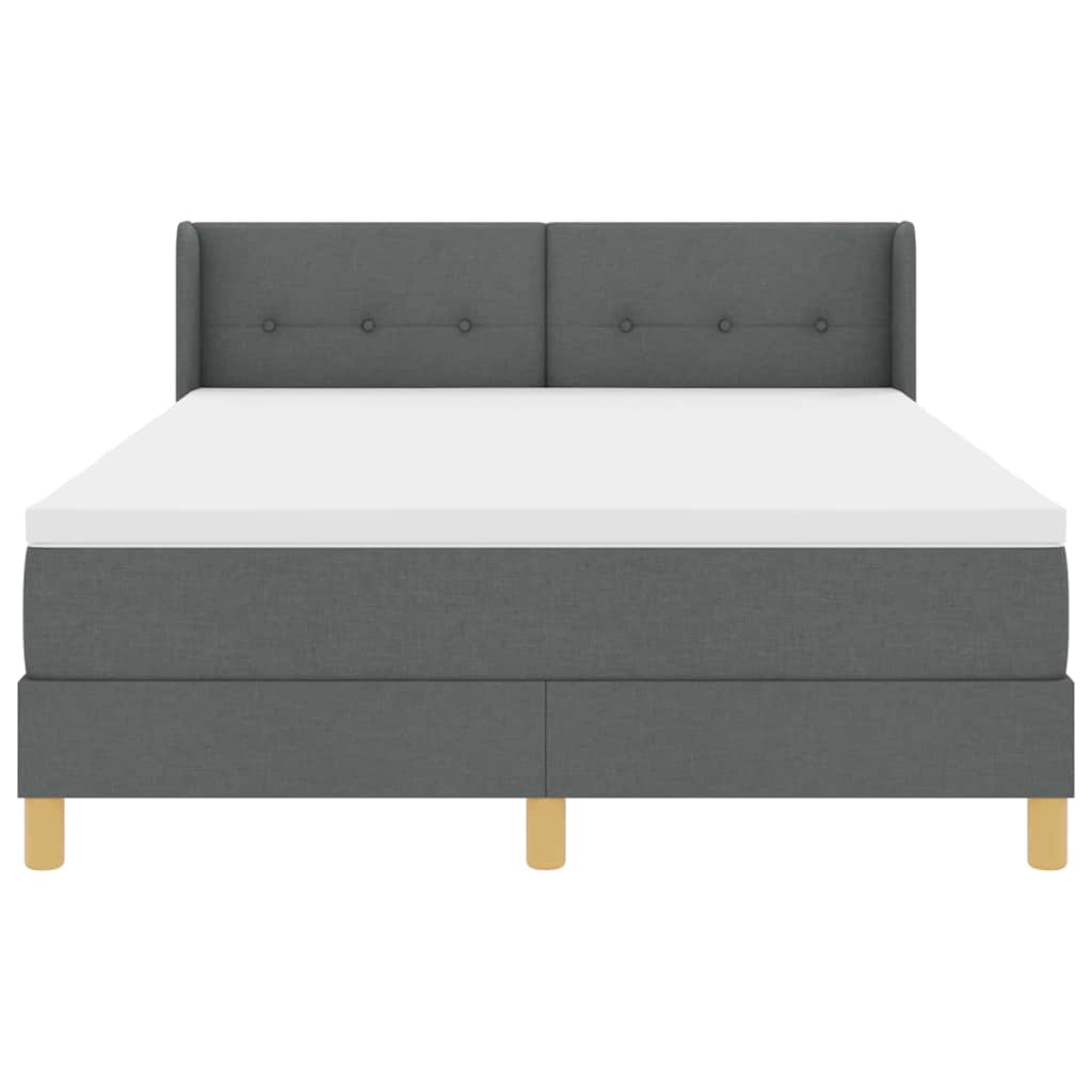 Box spring seng med madras Mørkegrå 200 x 160 cm Stof