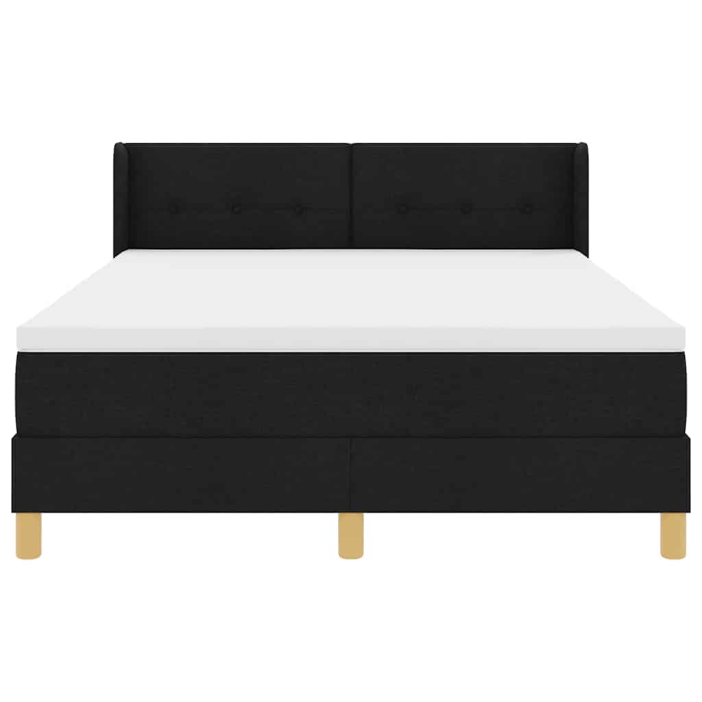 Box spring seng med madras Sort 200 x 160 cm Stof