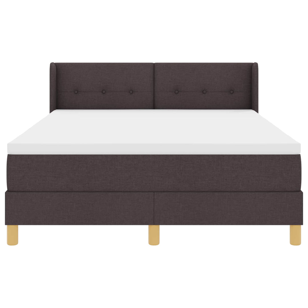 Box spring seng med madras Mørk Brun 200 x 160 cm Stof