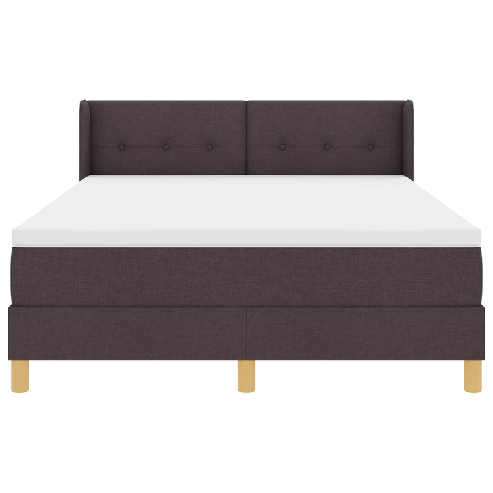 Box spring seng med madras Mørk Brun 200 x 160 cm Stof