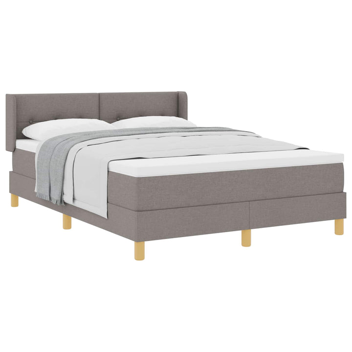 Box spring seng med hovedgærde Gråbrun 200 x 160 cm Stof