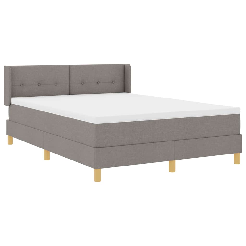 Box spring seng med hovedgærde Gråbrun 200 x 160 cm Stof