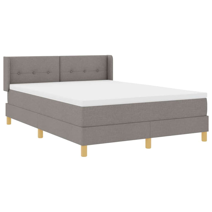 Box spring seng med hovedgærde Gråbrun 200 x 160 cm Stof