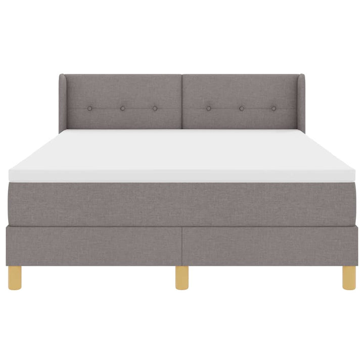 Box spring seng med hovedgærde Gråbrun 200 x 160 cm Stof