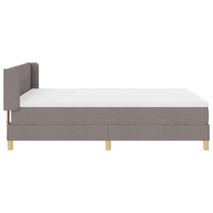 Box spring seng med hovedgærde Gråbrun 200 x 160 cm Stof