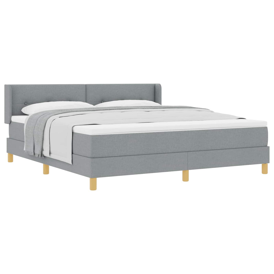 Box spring seng med hovedgærde Lysegrå 200 x 180 cm Stof