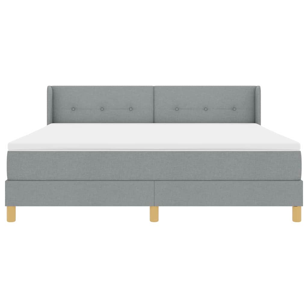 Box spring seng med hovedgærde Lysegrå 200 x 180 cm Stof