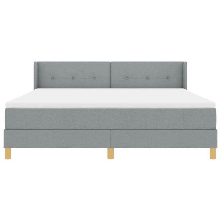 Box spring seng med hovedgærde Lysegrå 200 x 180 cm Stof