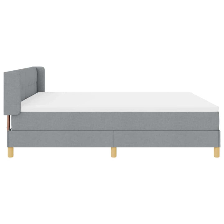 Box spring seng med hovedgærde Lysegrå 200 x 180 cm Stof