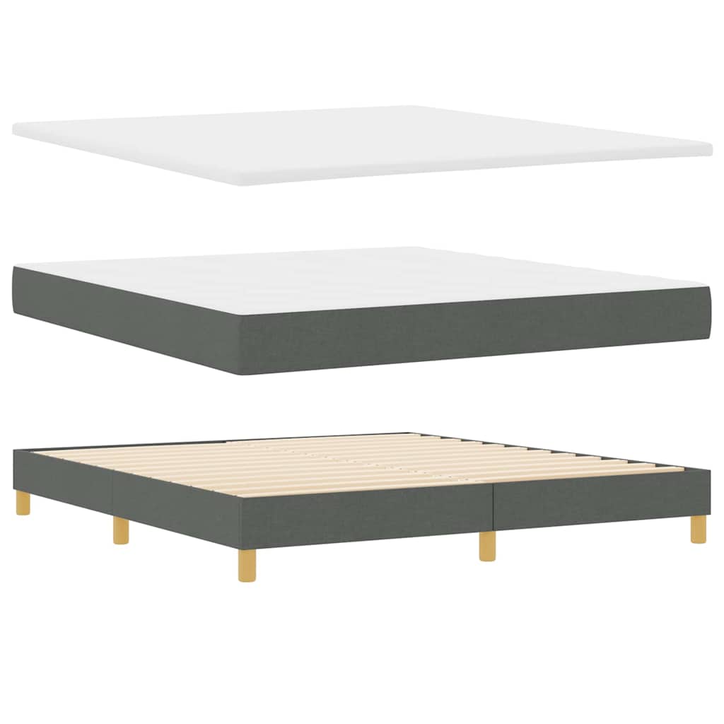 Box spring seng med hovedgærde Mørkegrå 200 x 180 cm Stof