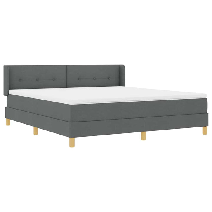 Box spring seng med hovedgærde Mørkegrå 200 x 180 cm Stof