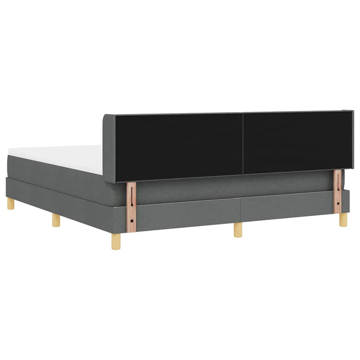 Box spring seng med hovedgærde Mørkegrå 200 x 180 cm Stof
