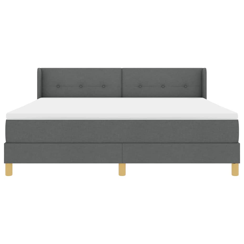 Box spring seng med hovedgærde Mørkegrå 200 x 180 cm Stof