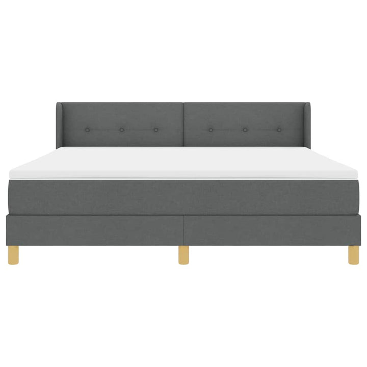 Box spring seng med hovedgærde Mørkegrå 200 x 180 cm Stof