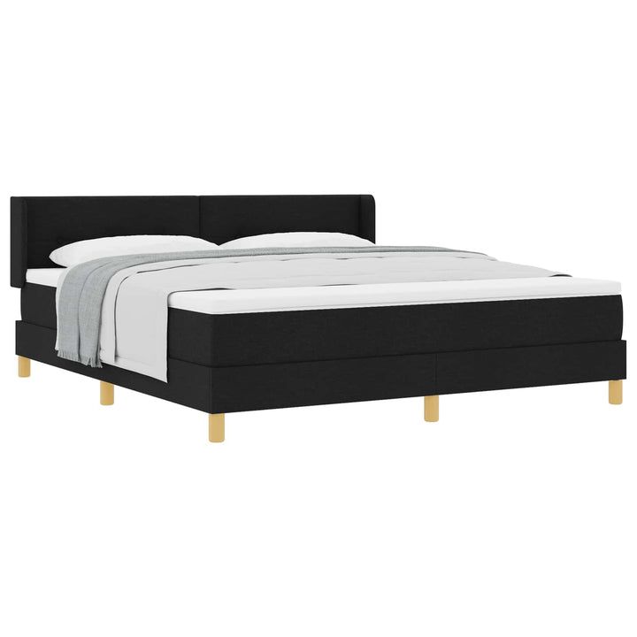Box spring seng med madras Sort 200 x 180 cm Stof