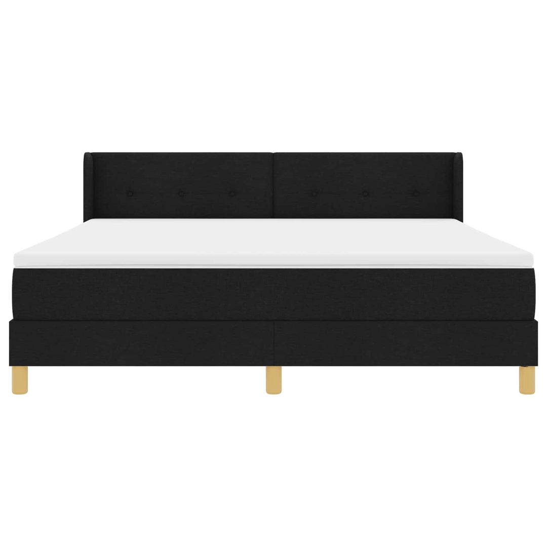 Box spring seng med madras Sort 200 x 180 cm Stof
