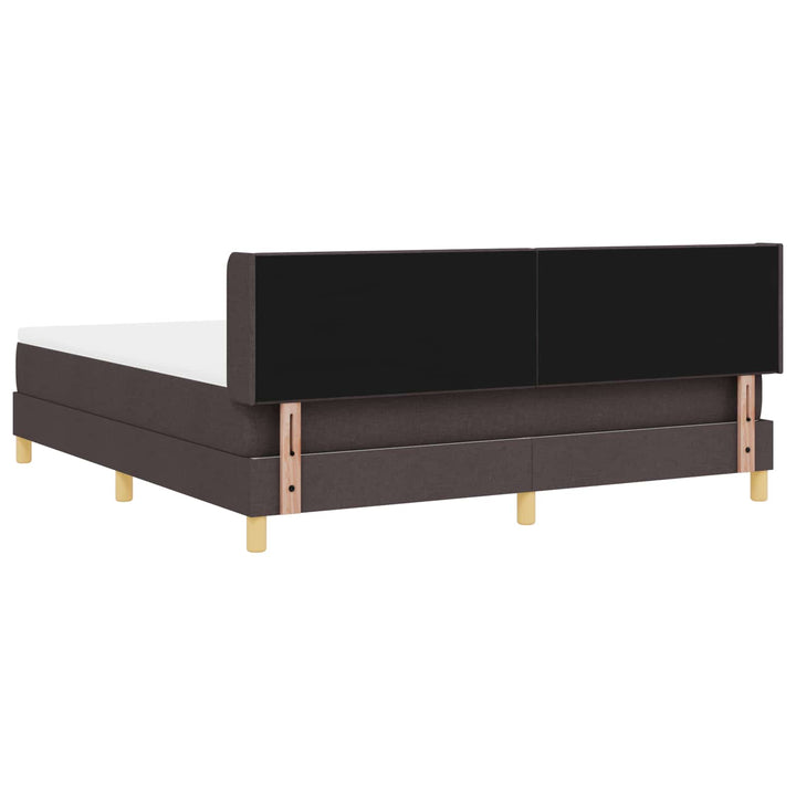 Box spring seng med madras Mørk Brun 200 x 180 cm Stof