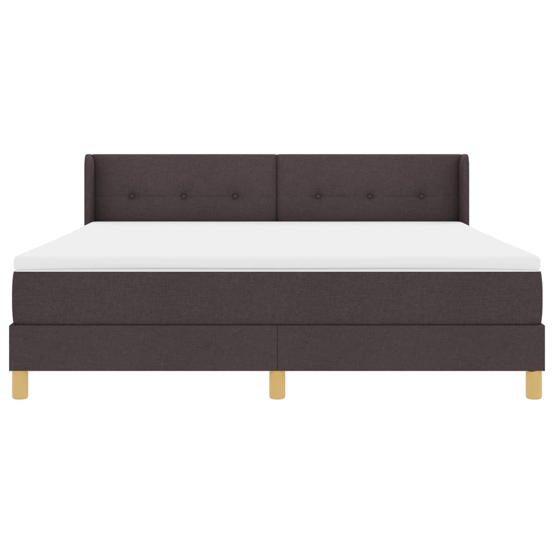 Box spring seng med madras Mørk Brun 200 x 180 cm Stof