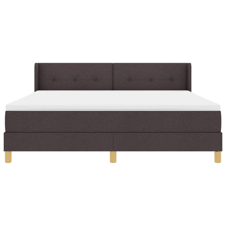 Box spring seng med madras Mørk Brun 200 x 180 cm Stof