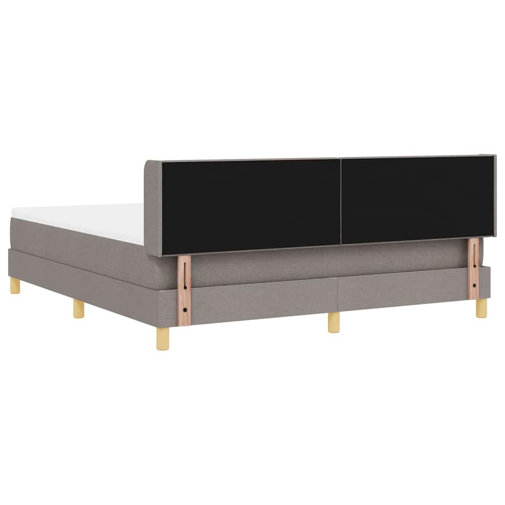 Box spring seng med hovedgærde Gråbrun 200 x 180 cm Stof