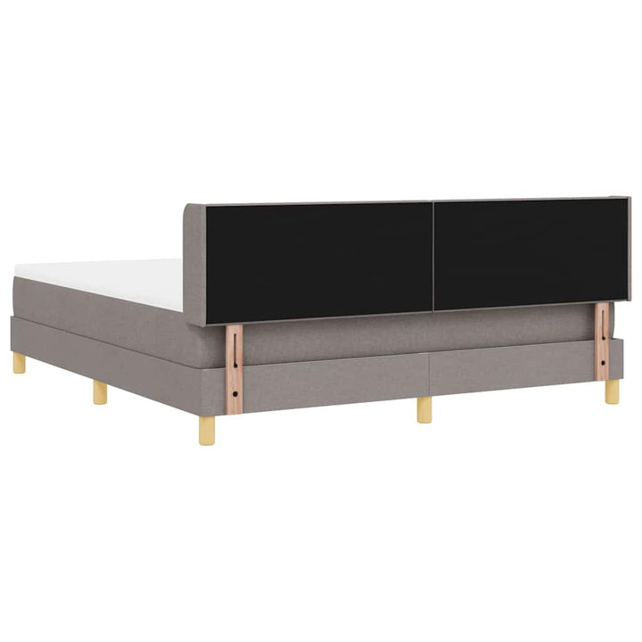 Box spring seng med hovedgærde Gråbrun 200 x 180 cm Stof