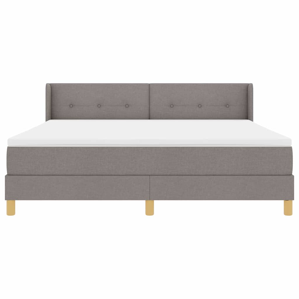 Box spring seng med hovedgærde Gråbrun 200 x 180 cm Stof