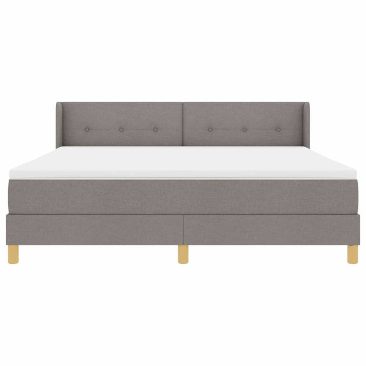 Box spring seng med hovedgærde Gråbrun 200 x 180 cm Stof