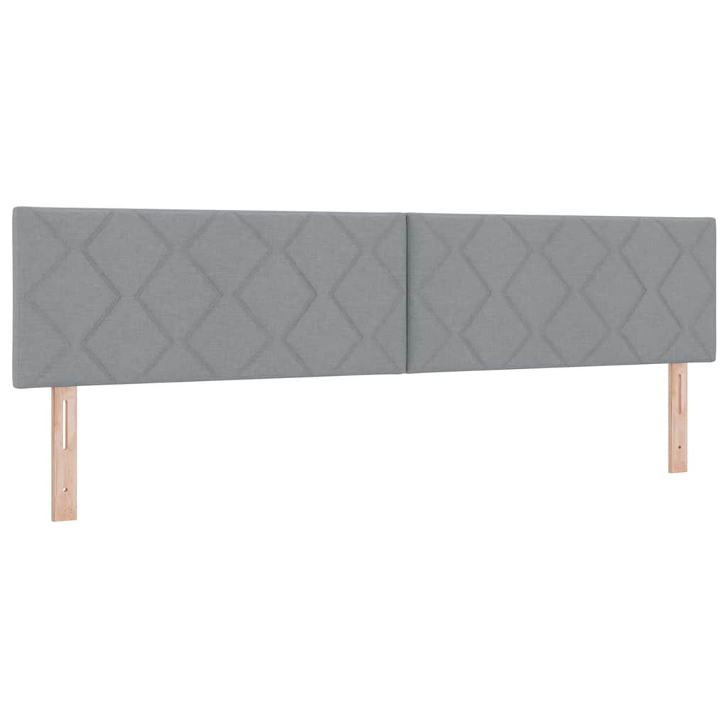 Box spring seng med hovedgærde Lysegrå 200 x 200 cm Stof