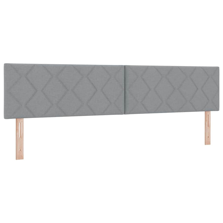 Box spring seng med hovedgærde Lysegrå 200 x 200 cm Stof