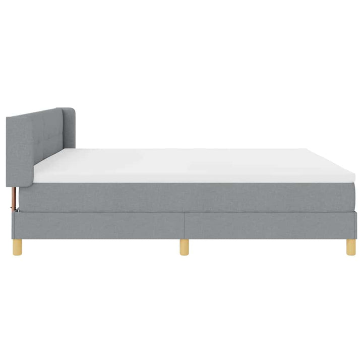 Box spring seng med hovedgærde Lysegrå 200 x 200 cm Stof