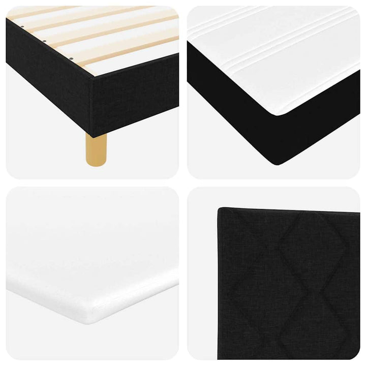 Box spring seng med hovedgærde Sort 200 x 200 cm Stof
