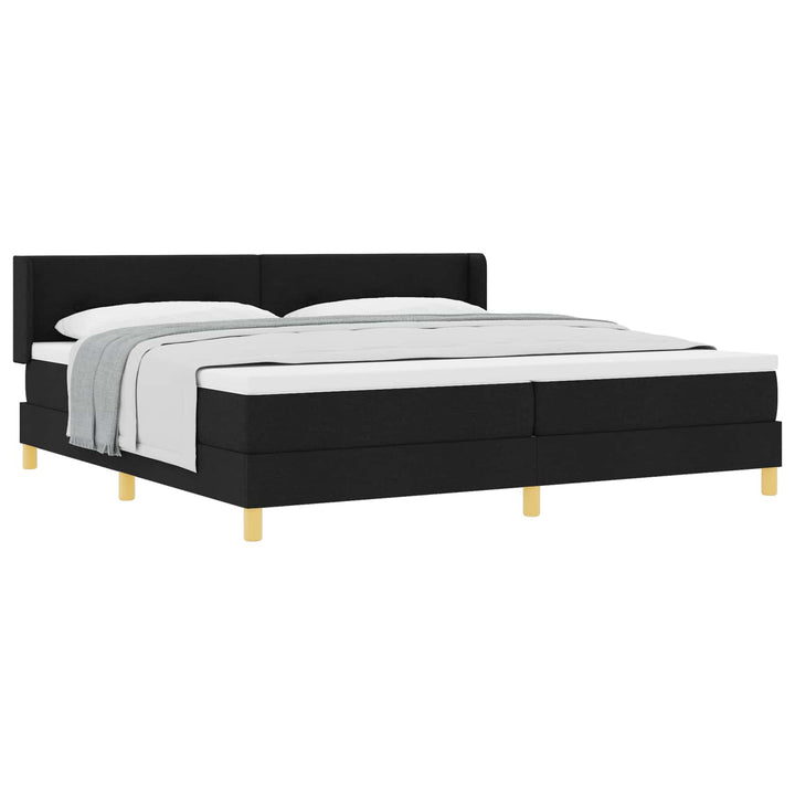 Box spring seng med hovedgærde Sort 200 x 200 cm Stof