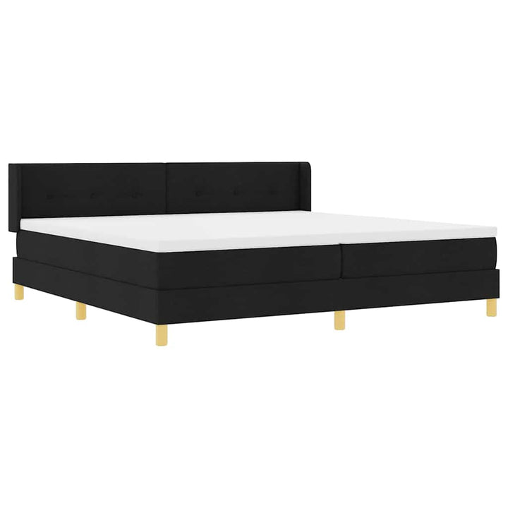 Box spring seng med hovedgærde Sort 200 x 200 cm Stof