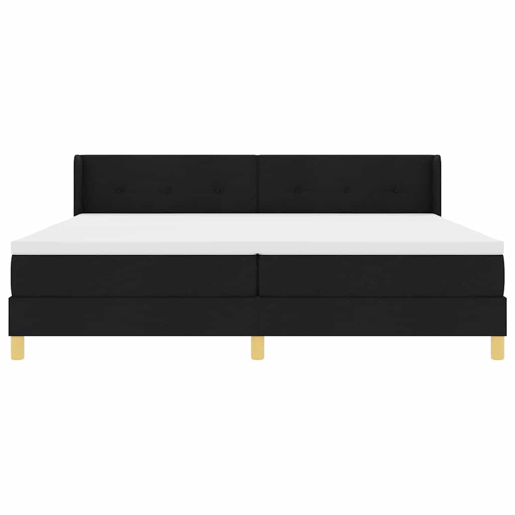 Box spring seng med hovedgærde Sort 200 x 200 cm Stof